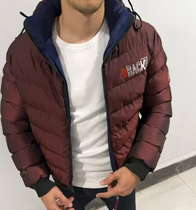 کاپشن ضخیم برزنتی زرشکی دو رو درجه 1