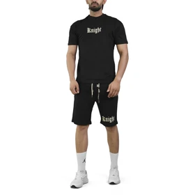ست تیشرت و شلوارک اسپرت شنگلی مدل T107 مشکی