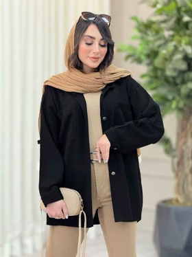 مانتو دو جیب برش‌دار نرگس