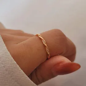انگشتر ژوپینگ دخترانه نگین‌دار فوق ظریف پیچ