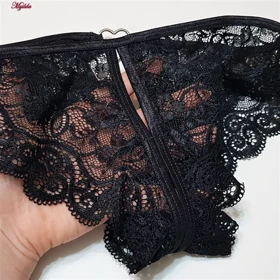 ست شورت و نیم‌تنه زنانه گیپور فیتن مدل قلبی مشکی کد 4764-456
