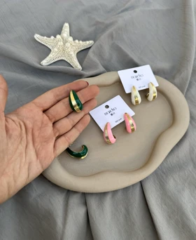 گوشواره میناکاری اشکی (سبز)