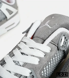 کتانی ساق‌دار بزرگ پا طوسی سفید Nike air jordan 4