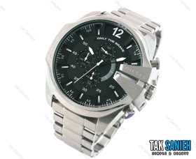 ساعت دیزل شاخدار مردانه سیلور مشکی Diesel-2007-G