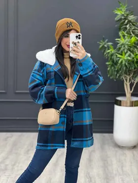 پالتو چهارخانه کلاه تدی