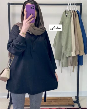 تونیک مانتویی جنس شانتون نخ