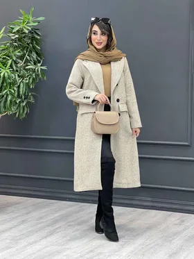 پالتو چهارخونه بلند شش دکمه