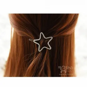 گیره فلزی مو نگین‌دار مدل star