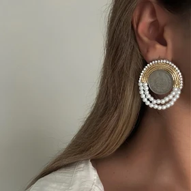 گوشواره زنانه سکه مرواریدی کد 864