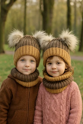 کلاه و شالگردن بچگانه دخترانه و پسرانه