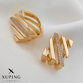 انگشتر خطی نگین‌دار با طراحی مدرن ژوپینگ Xuping