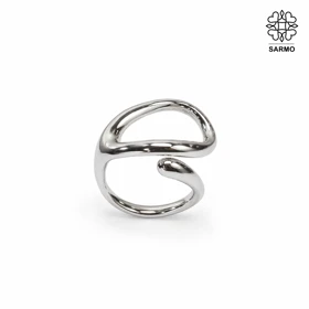 انگشتر استیل نقره ای انتزاعی کد 509151096