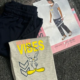 ست تیشرت و شلوار راسته زنانه/کد:6333