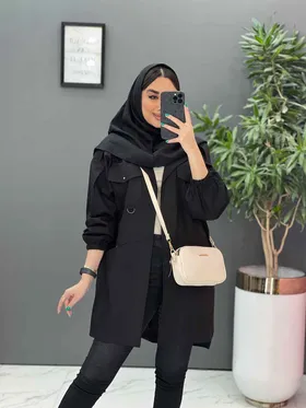 مانتو لینن آستین کش چهار جیب