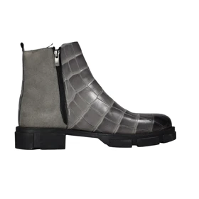 کفش مردانه چرمیران طوسی دراگون BM1026