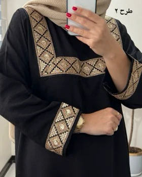 مانتو کفتان مشکی طلایی