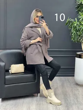 پالتو کمر دار آستین دوبل