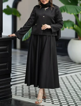 کت دامن مازراتی جلو دکمه پاپیونی