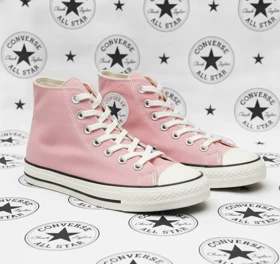 کتانی کانورس وارداتی ساق‌بلند صورتی آل استار/ Converse/ پپرونی