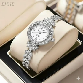 ساعت زنانه گندمی نقره ای