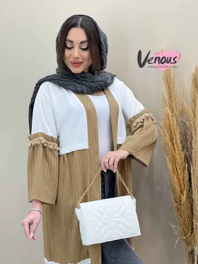 مانتو بلند ترکیبی منگوله‌دار
