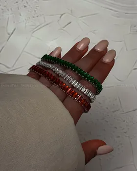 دستبند تنیسی جواهری رنگی 00071