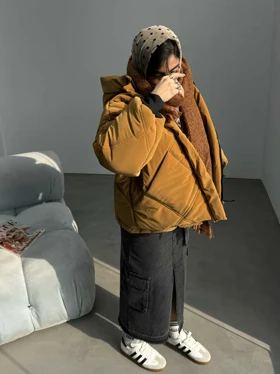 کاپشن بادکنکی جیب لوزی