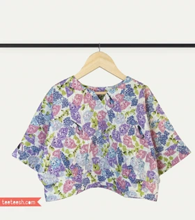 بلوز یاسی گلدار