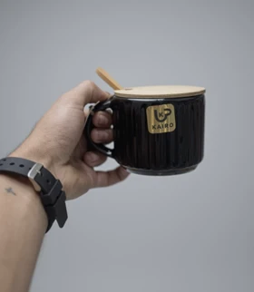 ماگ سرامیکی درب چوبی در چهار رنگ