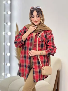مانتو چهارخونه سرجیب دکمه