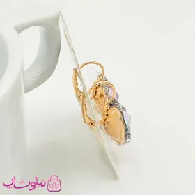 گوشواره ژوپینگ با کریستال سواروسکی بنفش آبی
