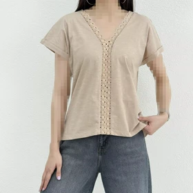 تیشرت زنانه جلو گیپور