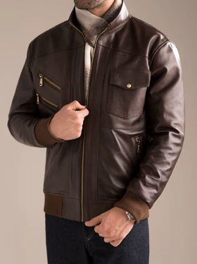 کاپشن چرم طبیعی کارلوتی کد j200