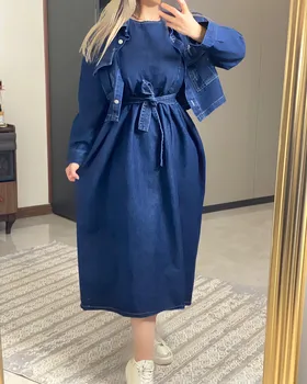 ست سارافن و کت جین