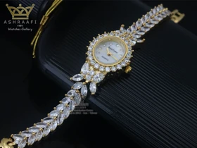 ساعت رویال کرون نگین‌دار طلایی Royal Crown Diamond L1