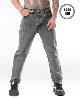 شلوار مام فیت ذغالی دودی مردانه کیفیت عالی از برند اورجینال دیلم کد 455