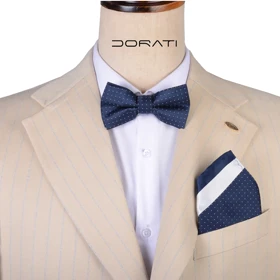 ست پاپیون و پوشت سورمه‌ای خال‌خالی 7154