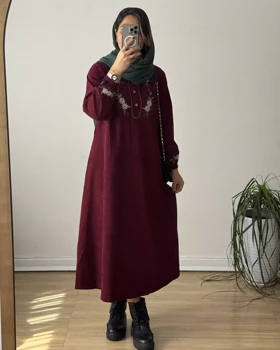 پیراهن مخمل کبریتی بابونه
