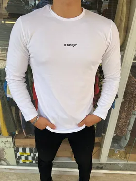 تیشرت سفید آستین بلند Esprit