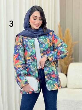 مانتو طرح دار مغزی دوزی 6730