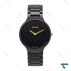 ساعت رادو مردانه مشکی سرامیکی عقربه طلایی Rado-6337-G
