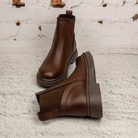 نیم بوت پشت کش قهوه ای کد 557