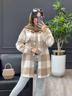 شکت چهارخونه سرجیب دکمه دار