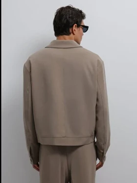 جکت پاییزه زیپ‌دار / رنگ بژ / برند Antioch ترکیه