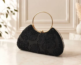 کیف مجلسی زنانه مدل روژان مشکی کد 17520