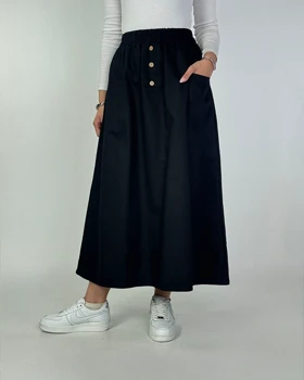 دامن لینن کتان 3 دکمه کد : 400067