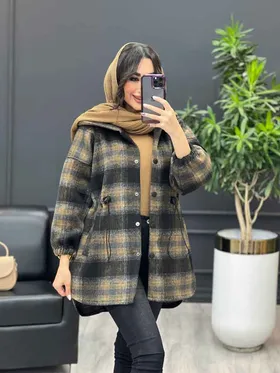 پالتو چهارخونه کمر گت