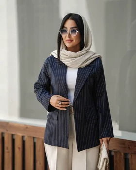 کت لینن راه راه