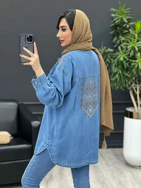 مانتو جین گلدوزی