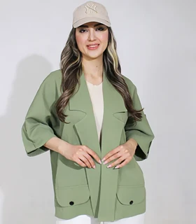 مانتو کرپ ریزشی کد 236 (سبز)